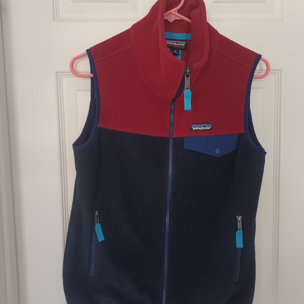 Patagonia Red and Blue Fleece Vest